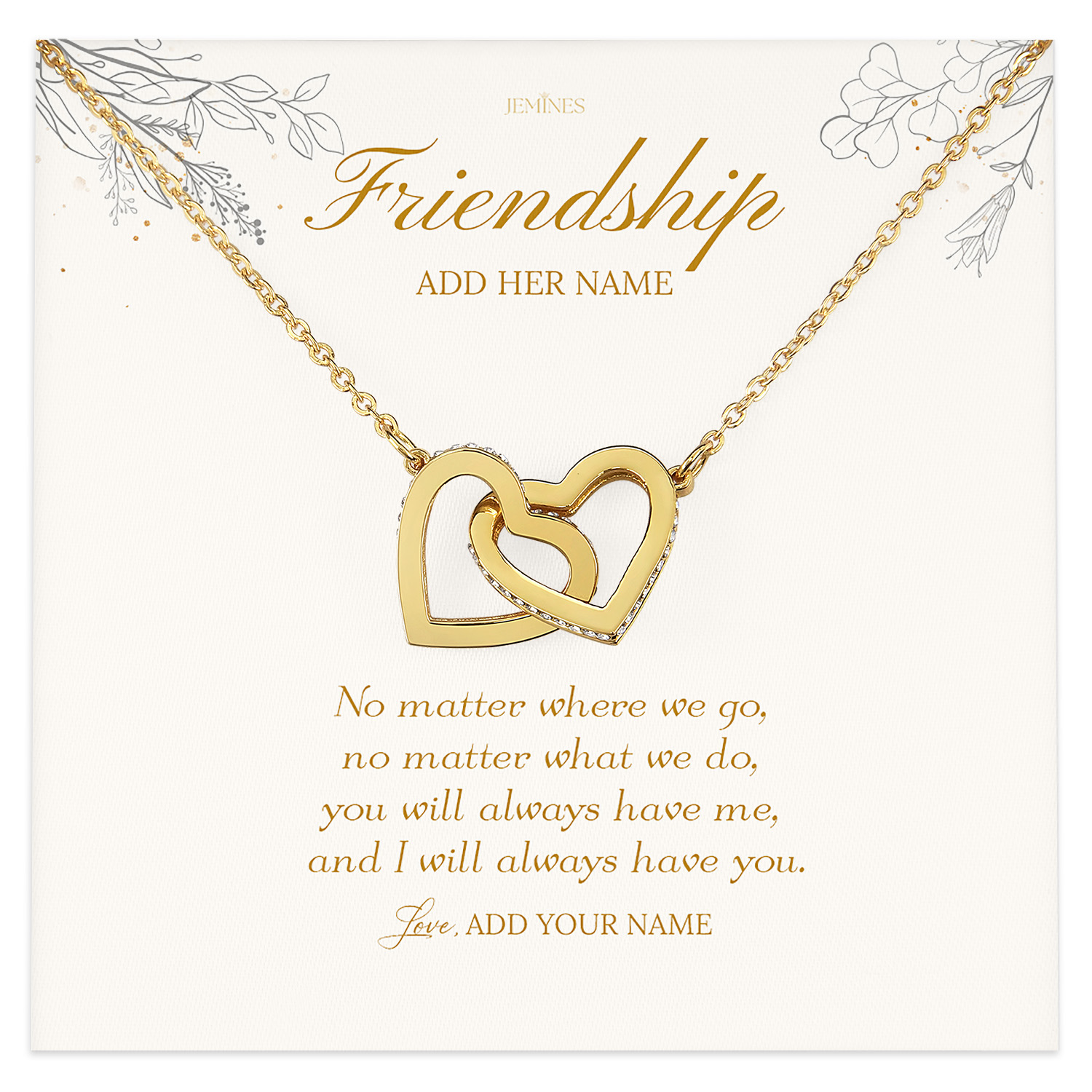 Friendship Necklace Personalized Distance Gifts