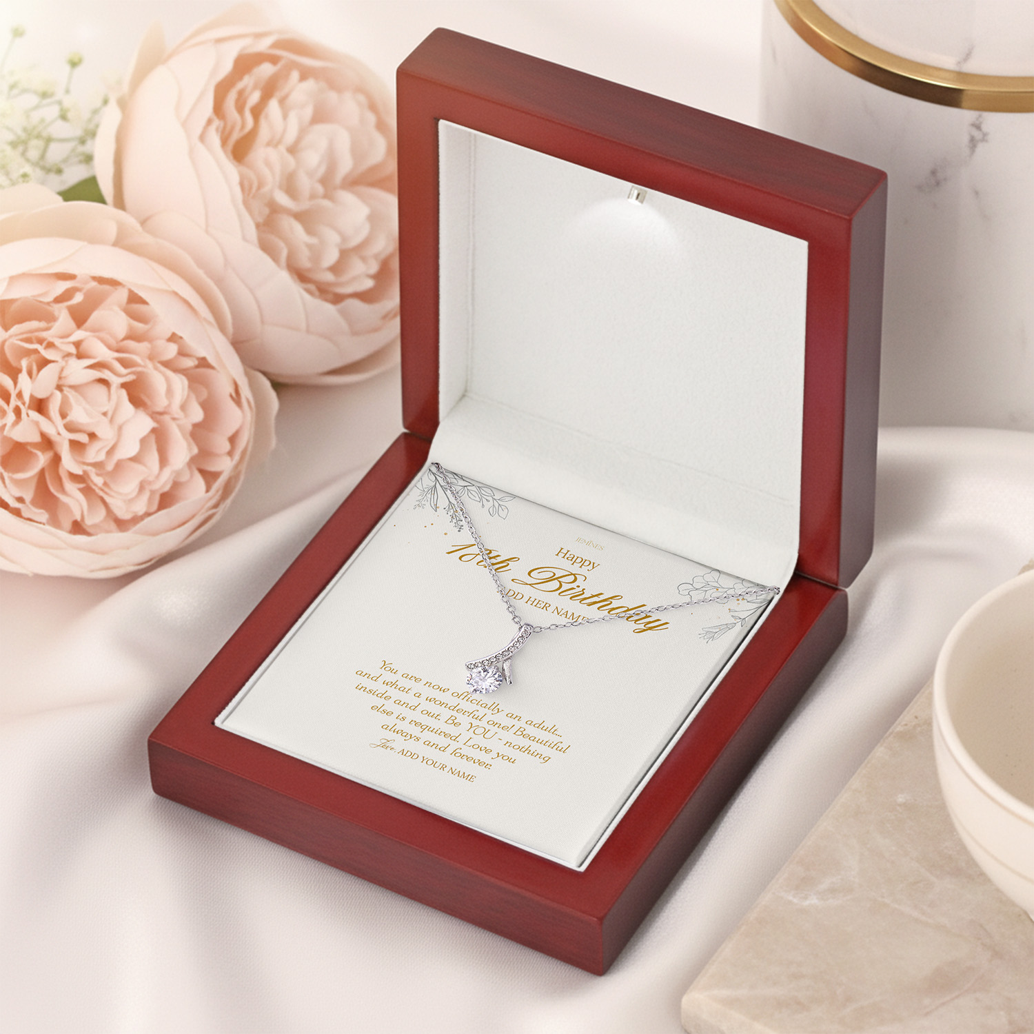 Alternative view of Happy 18th Birthday Necklace Personalized Gifts