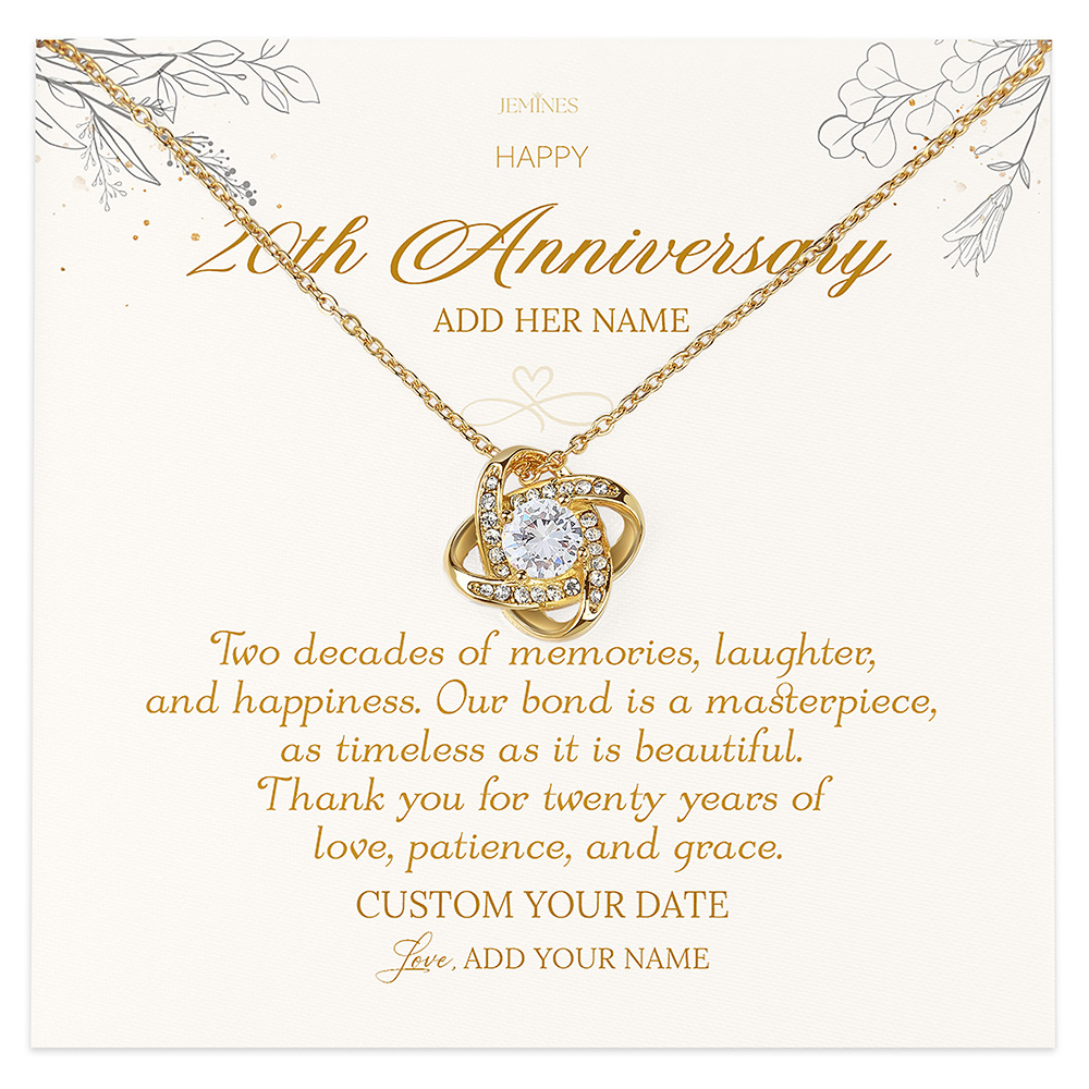 Happy 20th Anniversary Necklace Personalized Gifts