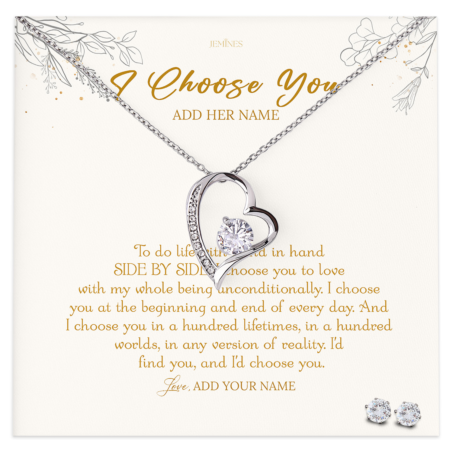 I Choose You Necklace Personalized Gifts