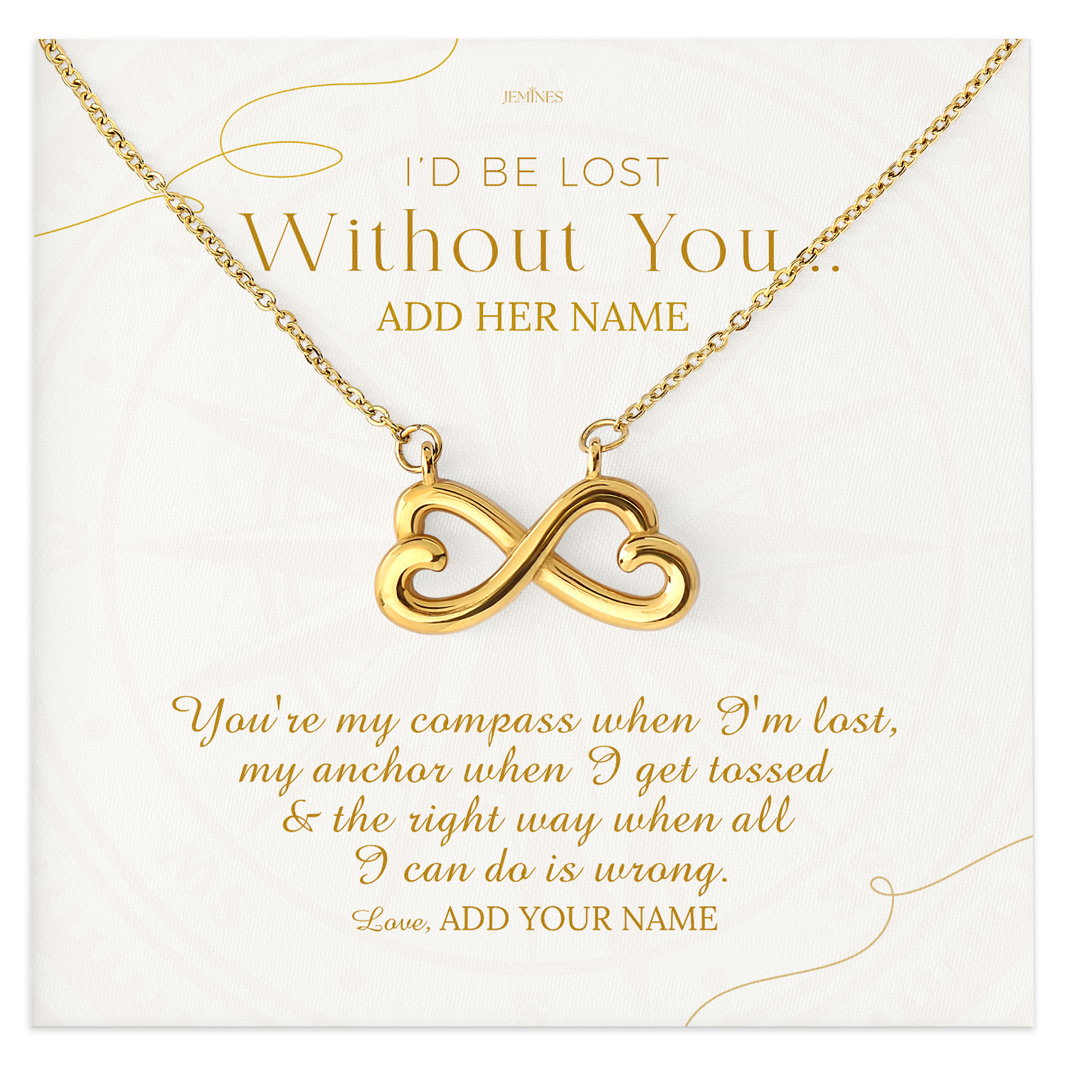 I'd Be Lost Without You Necklace Gifts