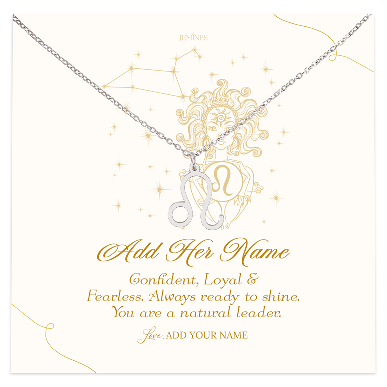 Leo Zodiac Necklace Personalized Gifts
