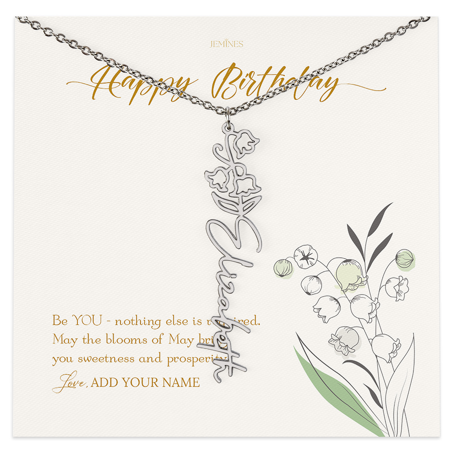 May Birth Month Flower Necklace Gifts