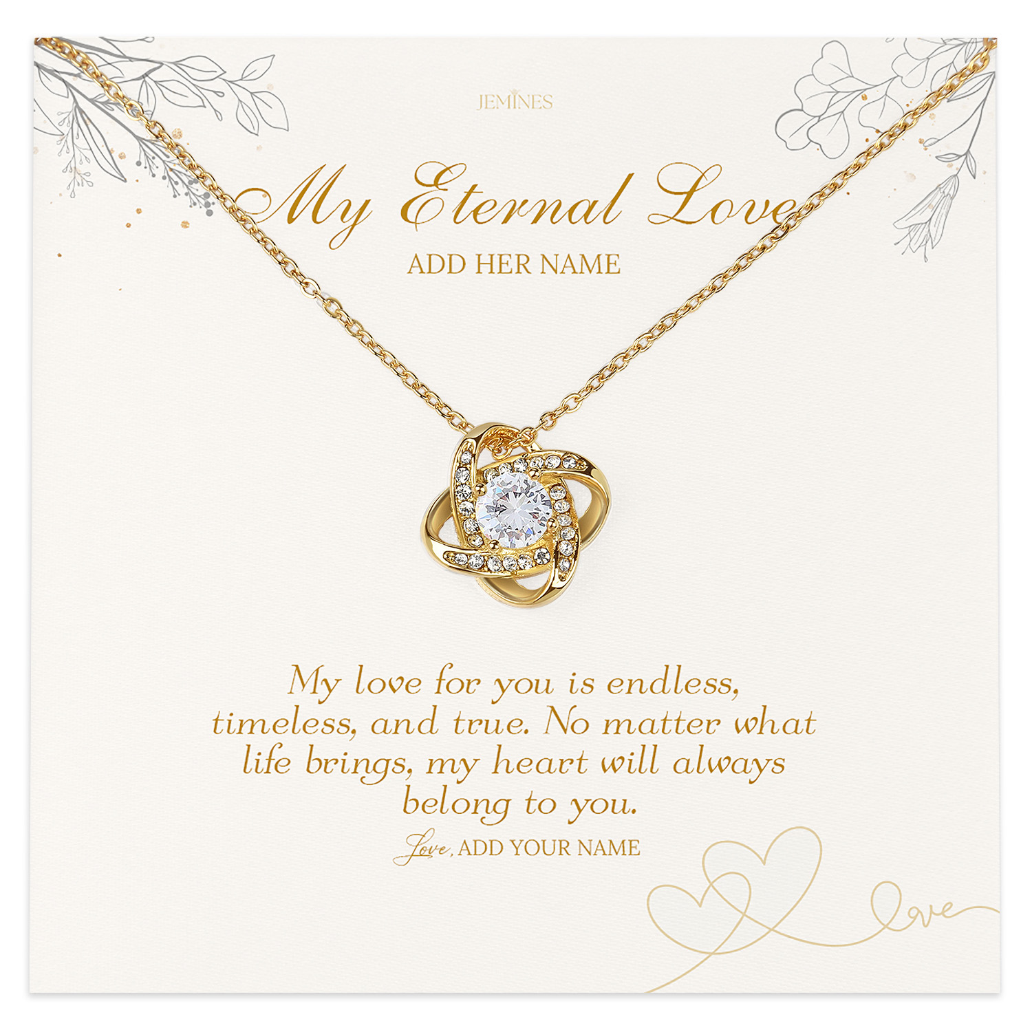 My Eternal Love Necklace with Message Card Gifts