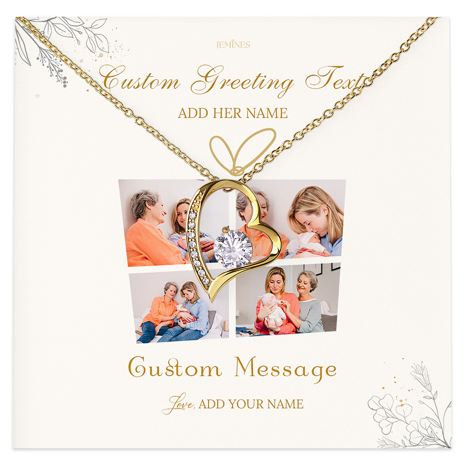 Necklace with Customized Message Card Gifts