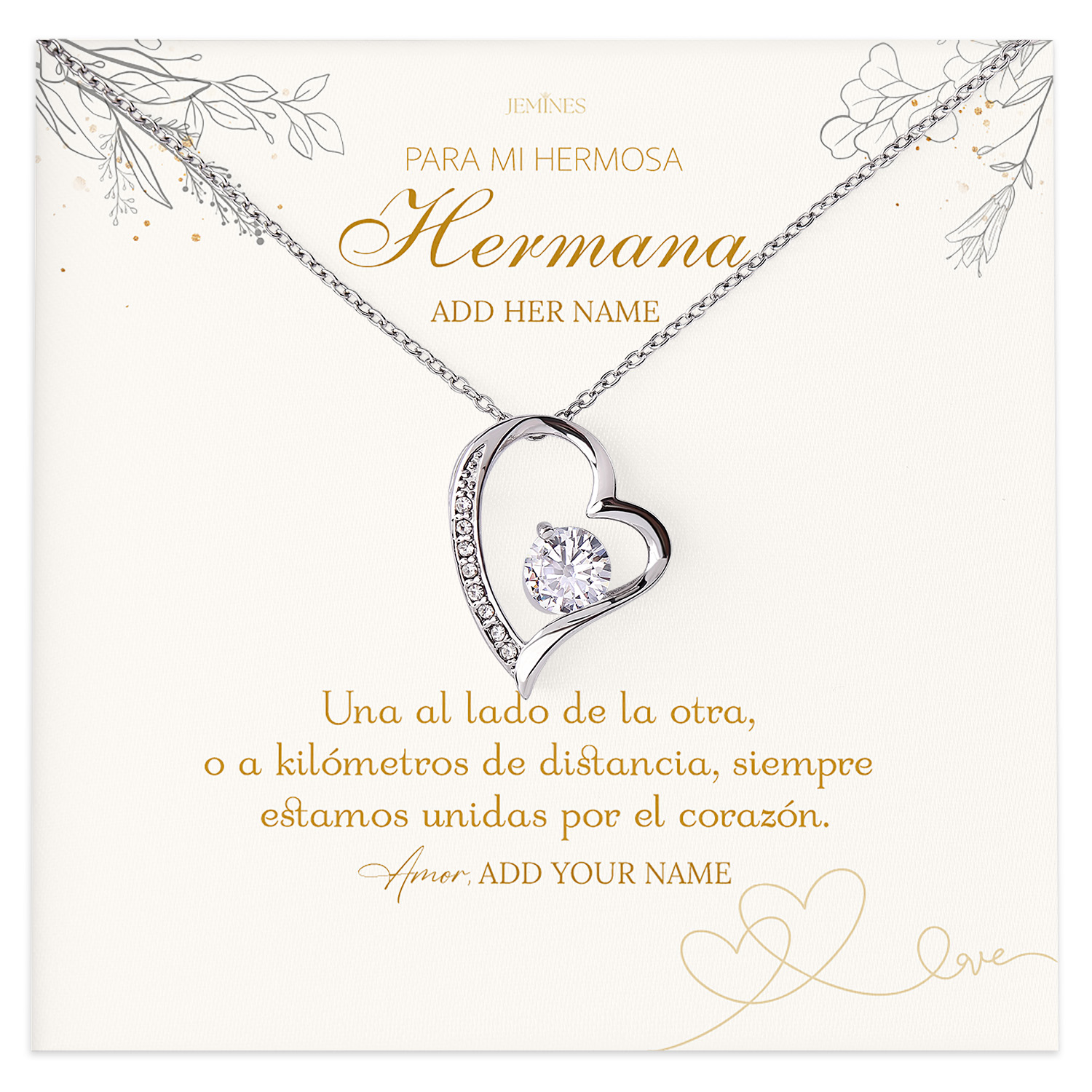 Para mi Hermana Necklace Personalized Gifts