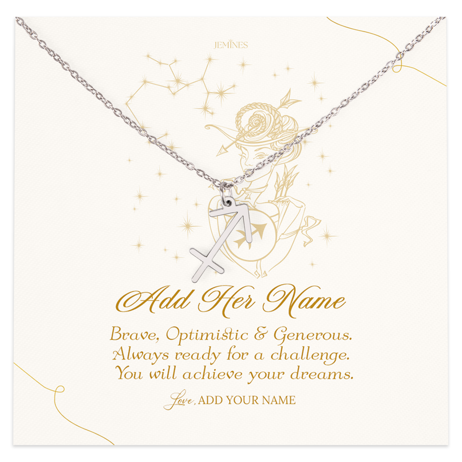 Sagittarius Zodiac Necklace Personalized Gifts