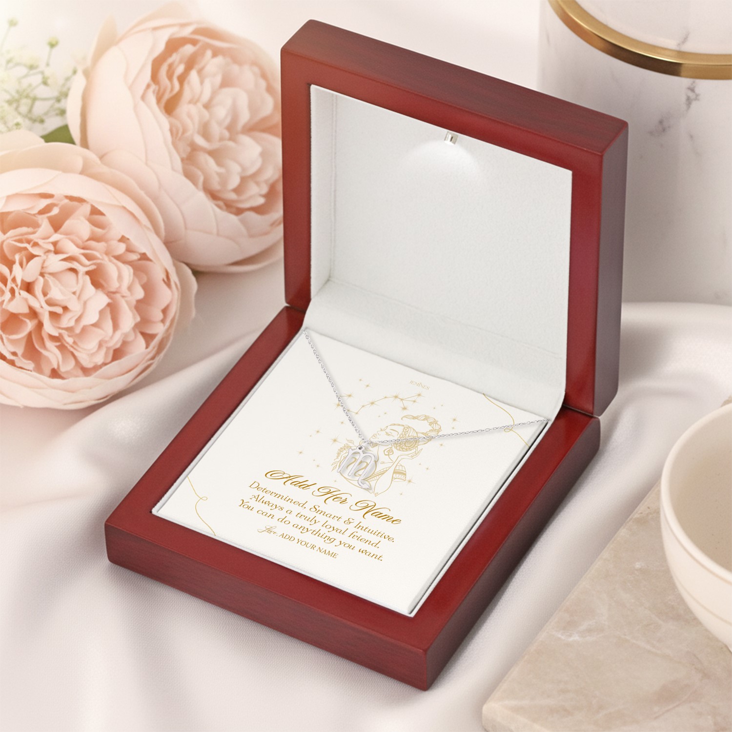 Alternative view of Scorpio Zodiac Necklace Personalized Gifts