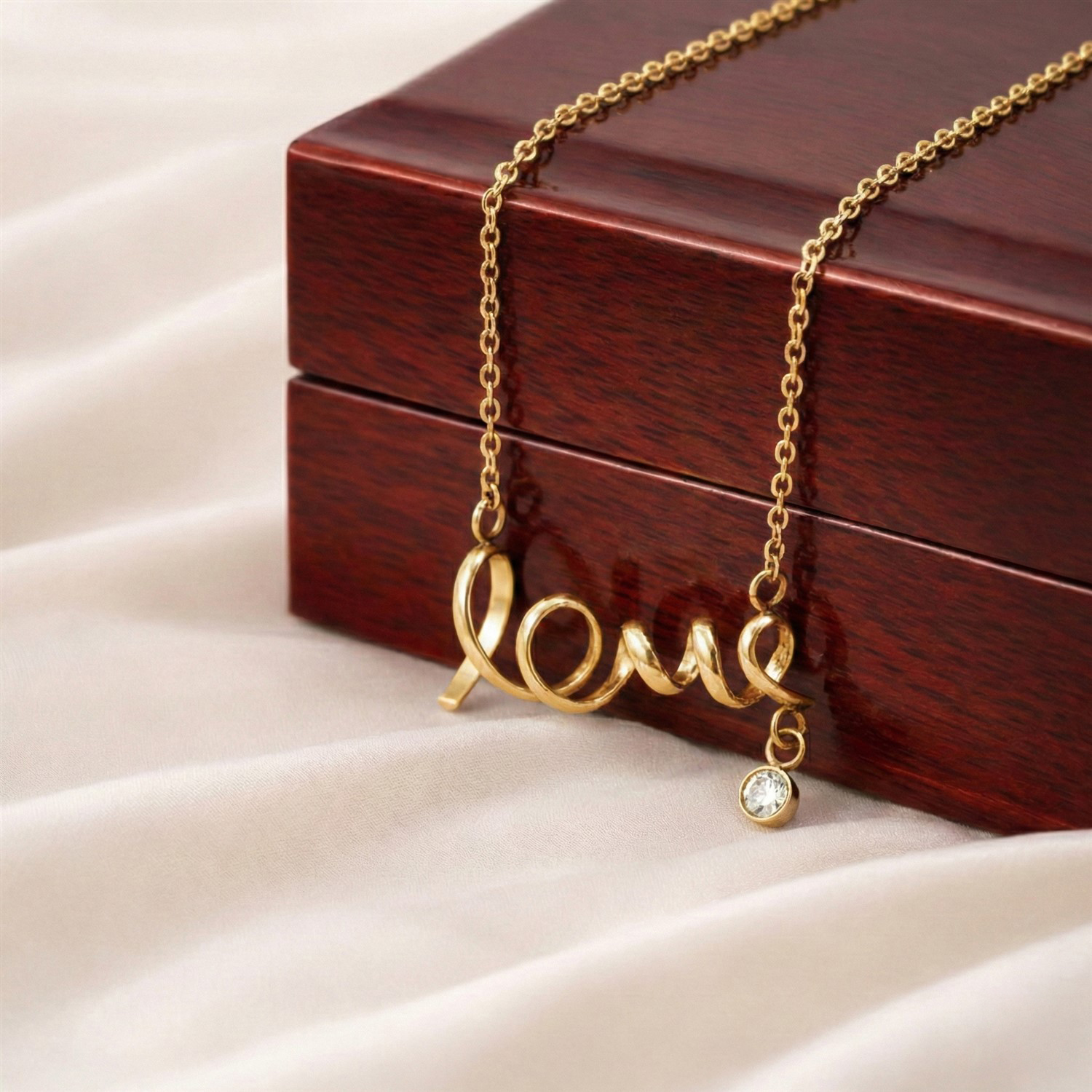 Scripted Love Gold Necklace with Meaningful Message Card Gifts