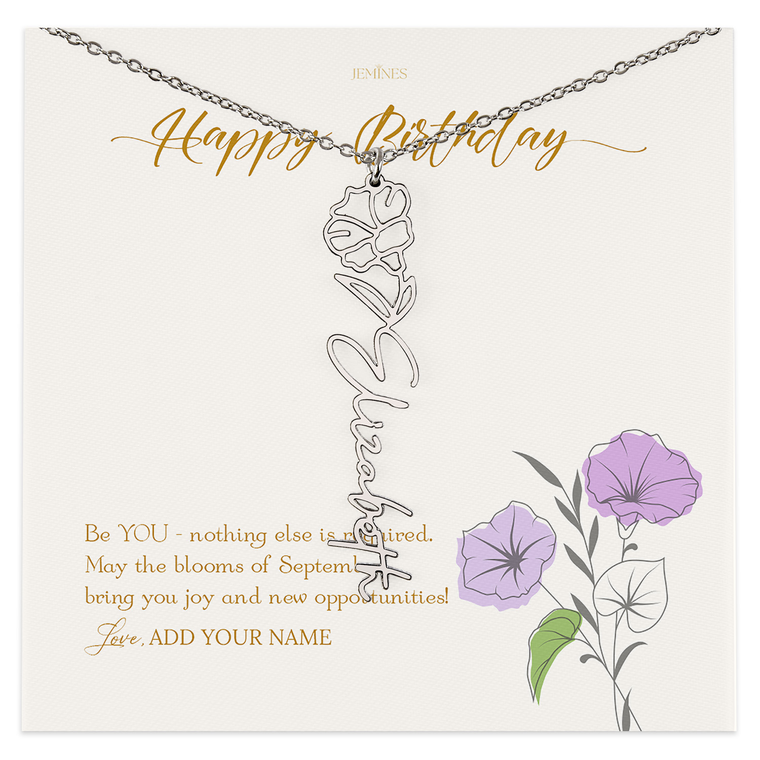 September Birth Month Flower Necklace Gifts