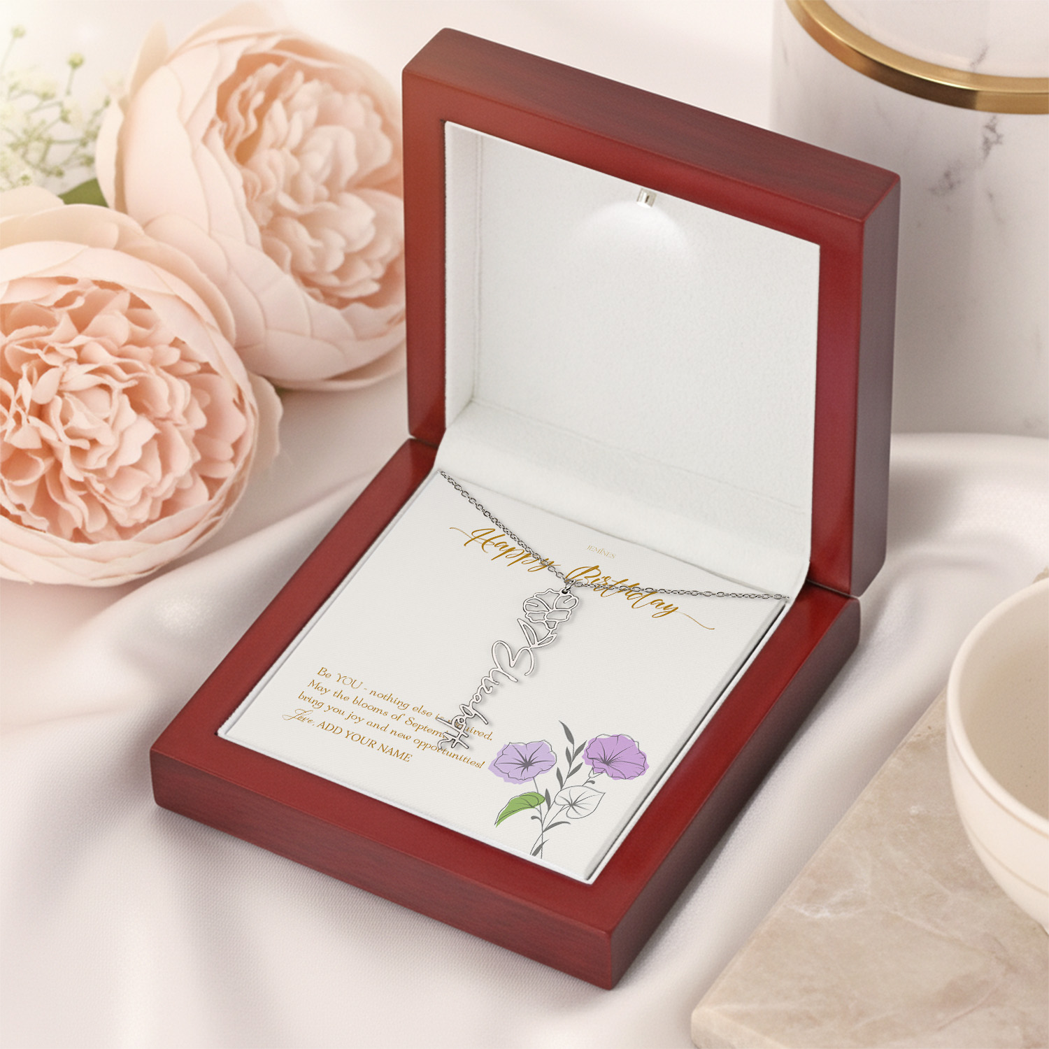 Alternative view of September Birth Month Flower Necklace Gifts