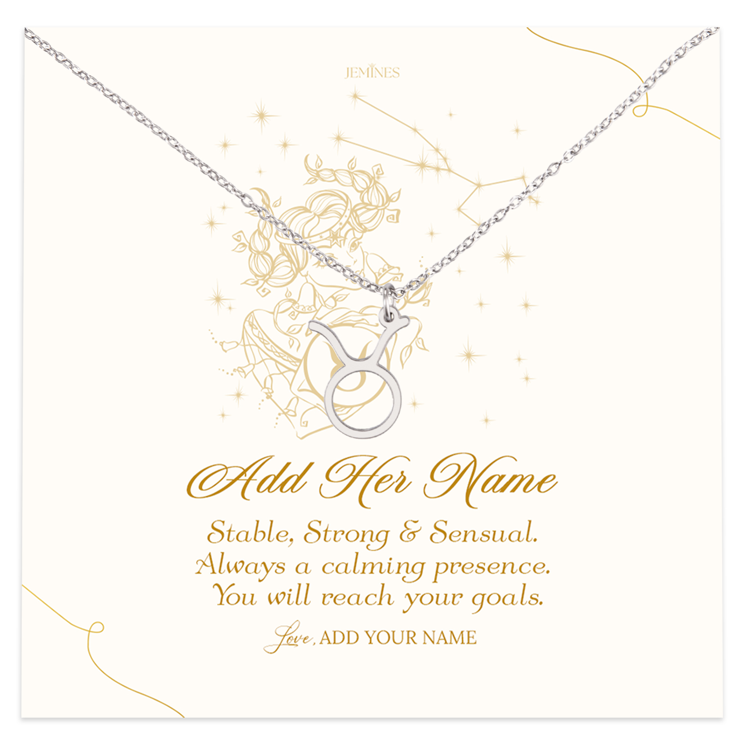 Taurus Zodiac Necklace Personalized Gifts