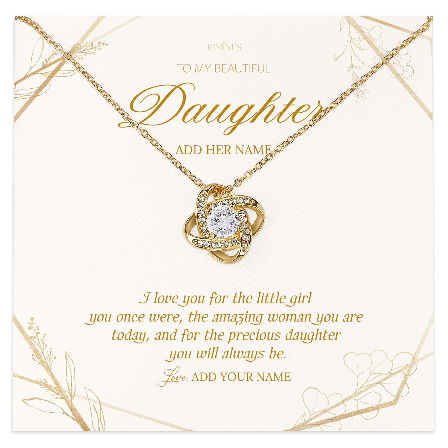 To My Beautiful Daughter Necklace Gifts