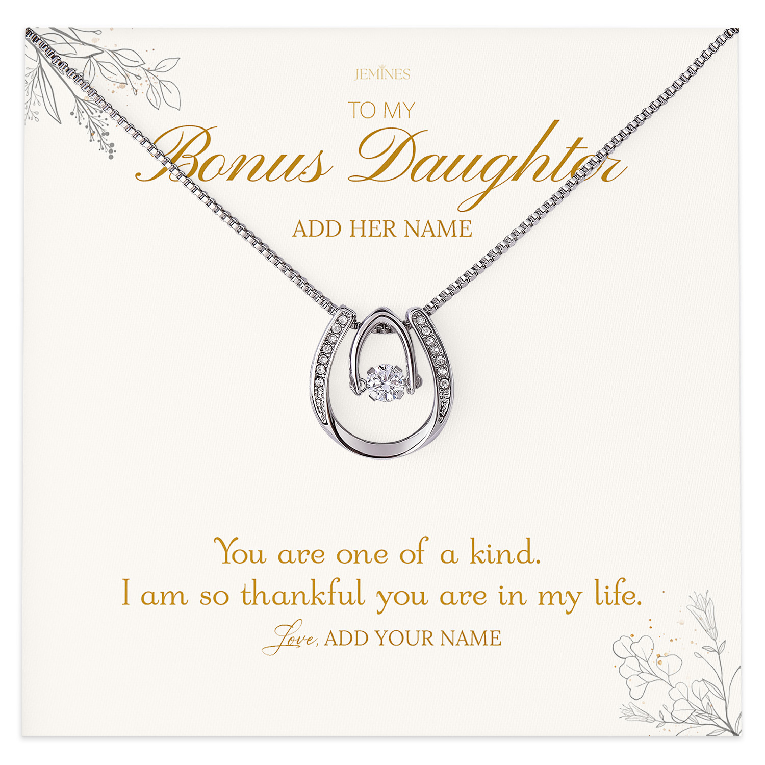 To My Bonus Daughter Necklace Personalized Gifts