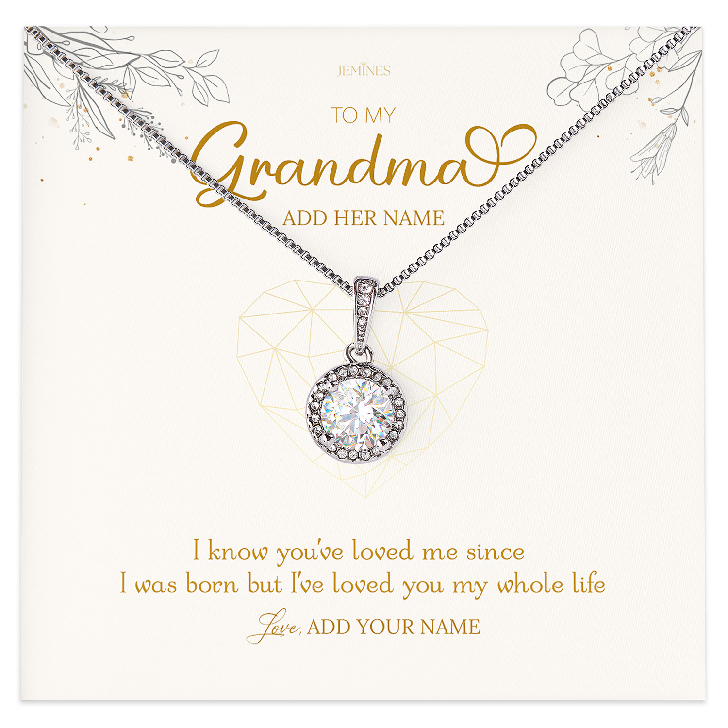 To My Grandma Necklace Personalized Gifts