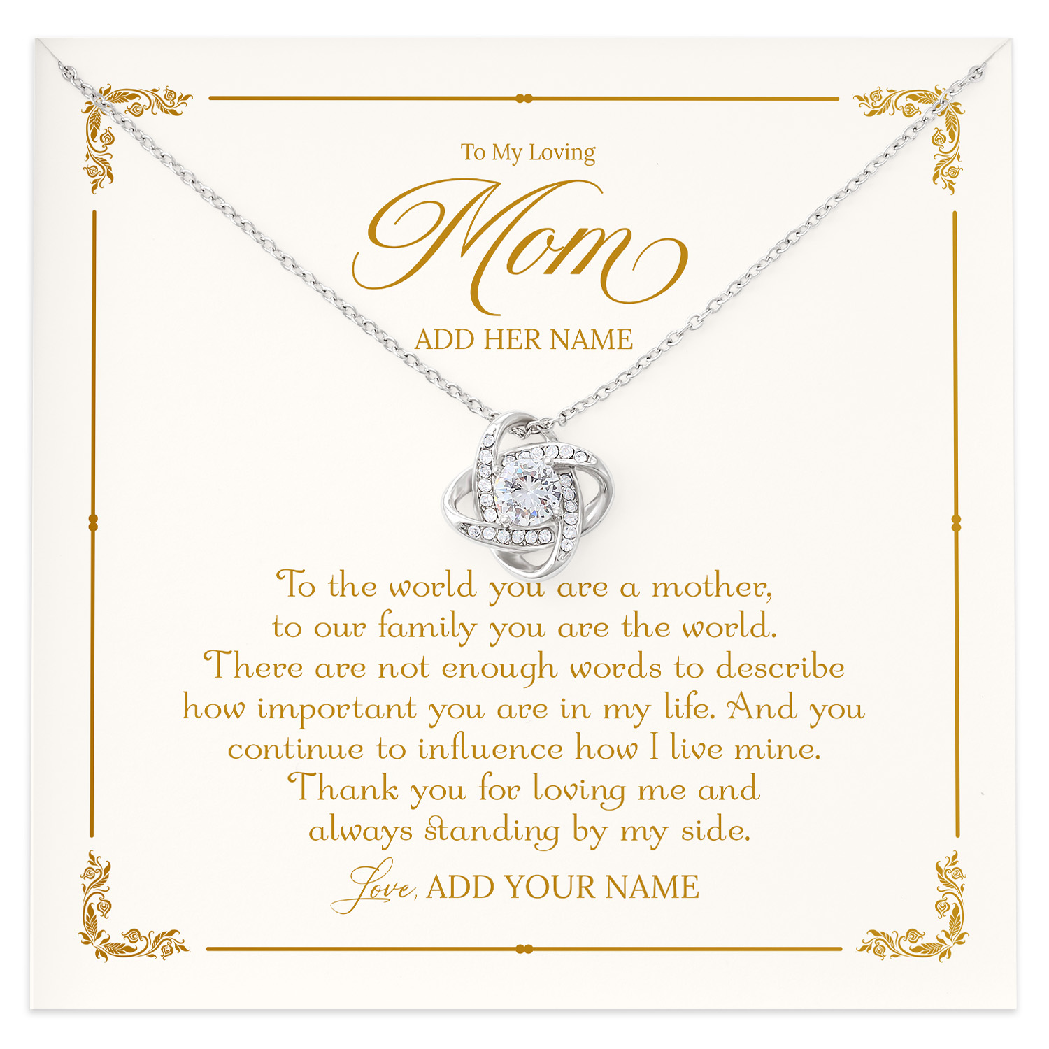 To My Mom Necklace Personalized Gifts