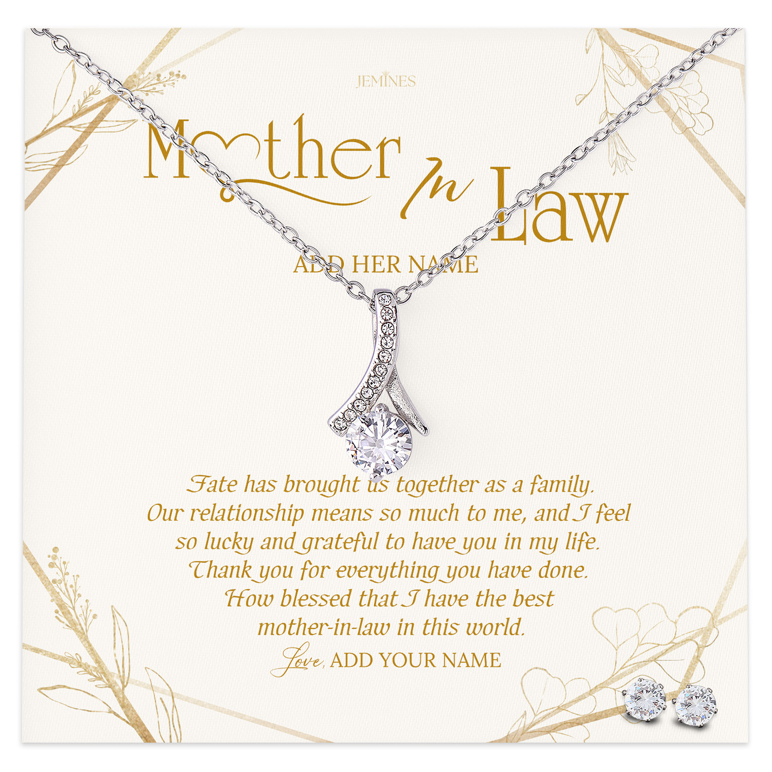 To My Mother-in-Law Necklace Personalized Gifts