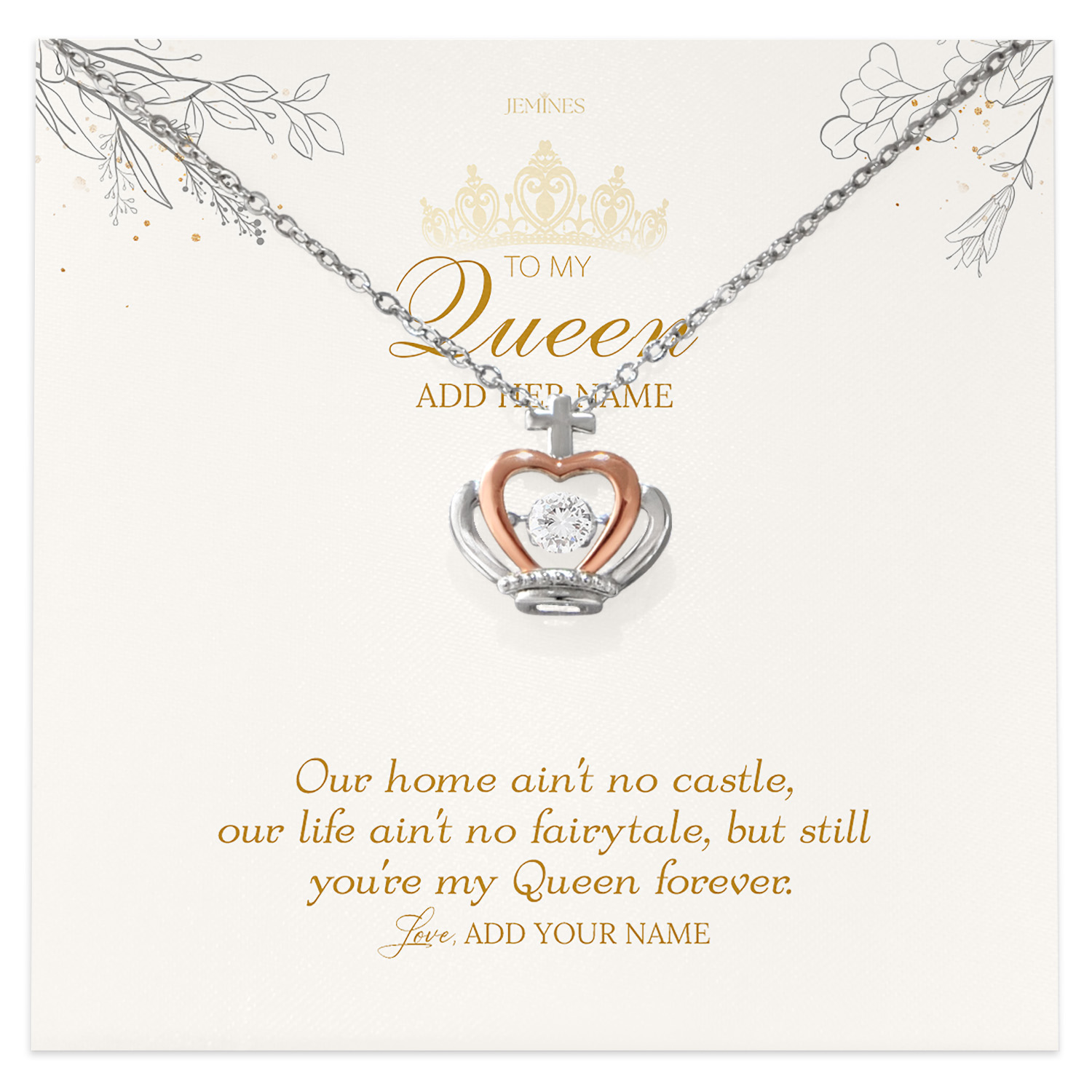 To My Queen Necklace Personalized Gifts