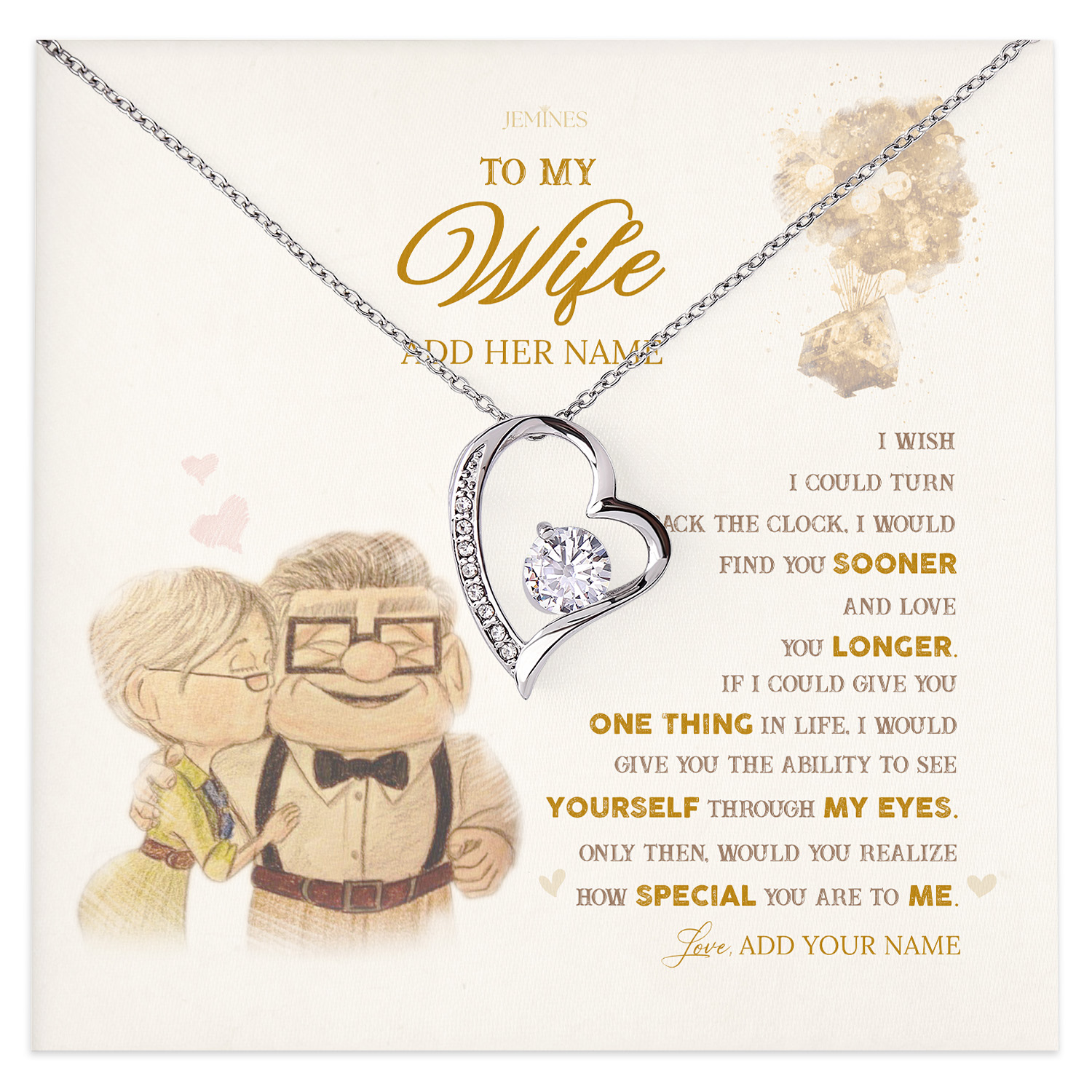 To My Wife Necklace Personalized Gifts