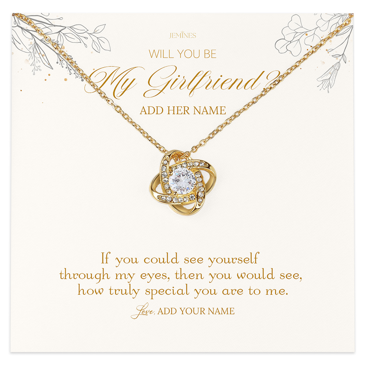 Will You be My Girlfriend Necklace Personalized Gifts